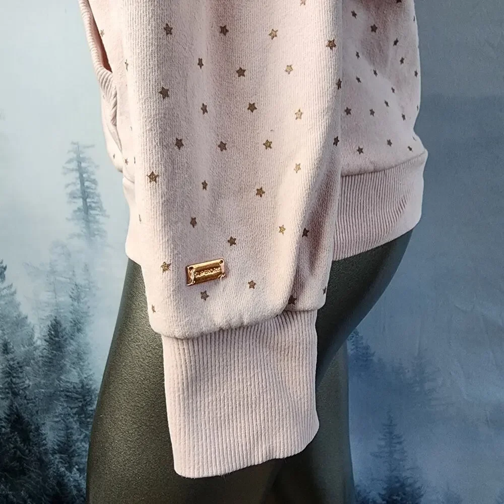 Superdry Vintage Premium Goods Shimmer All Over Print Blush Hoodie | Women's 8